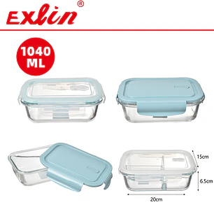Frasco de Vidrio Hermético Rectangular 1040ml 