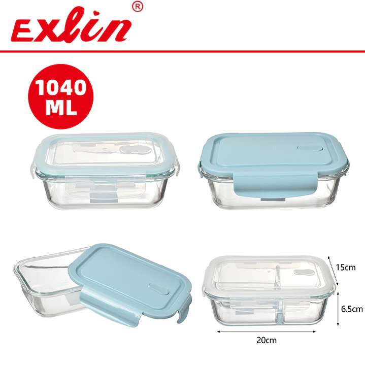 Frasco de Vidrio Hermético Rectangular 1040ml  1