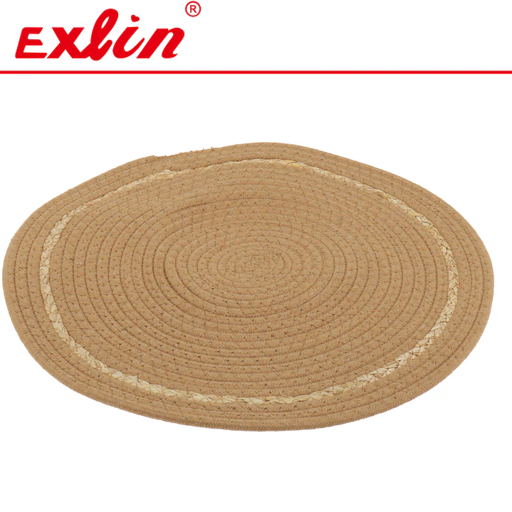 Individual de Mesa Redondo 38cm Trenzado en Algodón  1