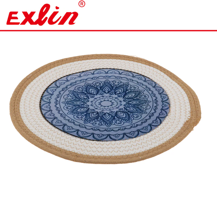 Individual de Mesa Redondo 35cm Mándala Azul 1
