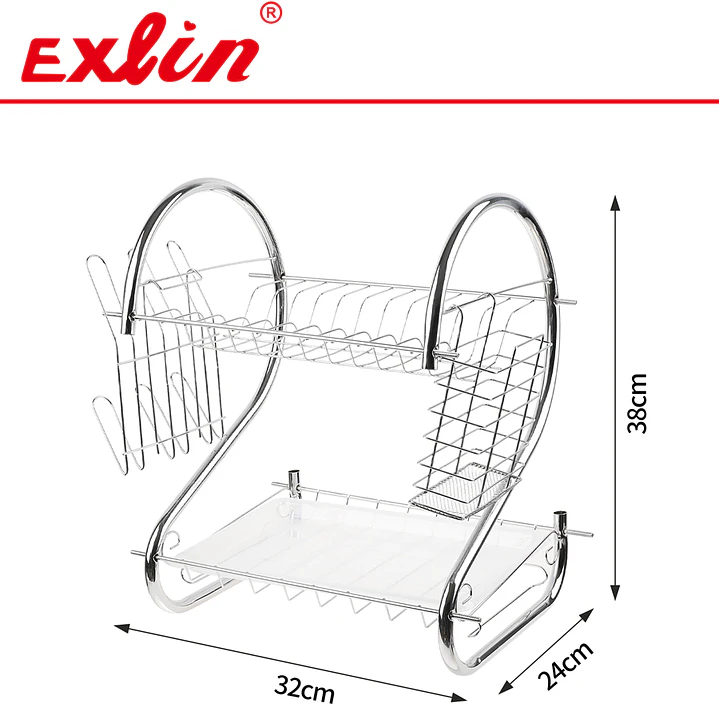 Secaplatos Cromado 2 Niveles Forma S 38cm  1