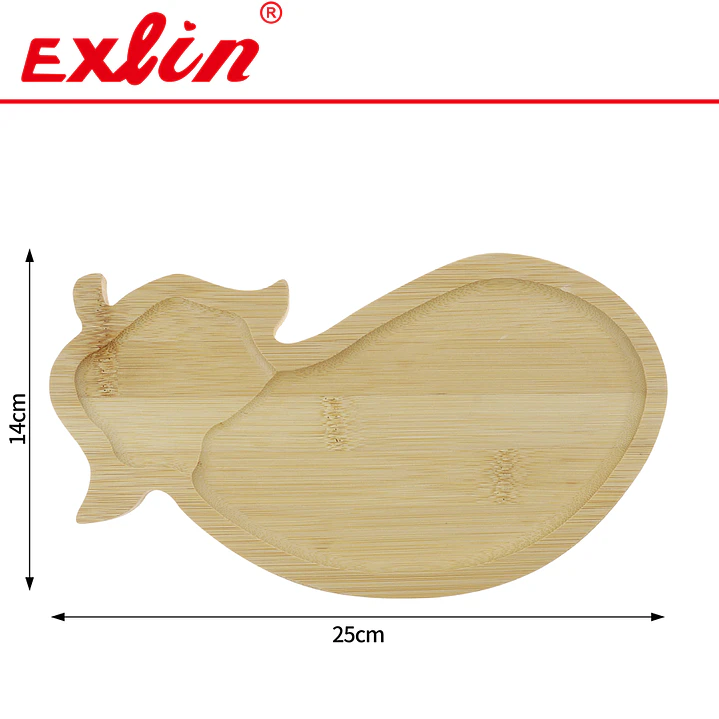 Tabla y Bandeja de Bambú Forma Berenjena 25cm 1