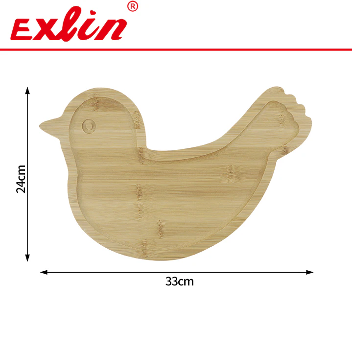 Tabla y Bandeja de Bambú Forma Pájaro 33cm  1