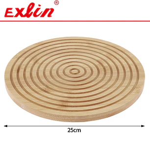 Tabla Posaollas de Bambú Redonda Grande 25cm