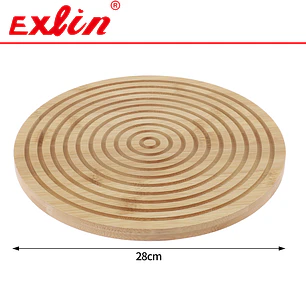 Tabla Posaollas de Bambú Redonda XXL 28cm 