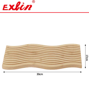 Tabla Posaollas de Bambú Rectangular Ondulada XL 30x17cm