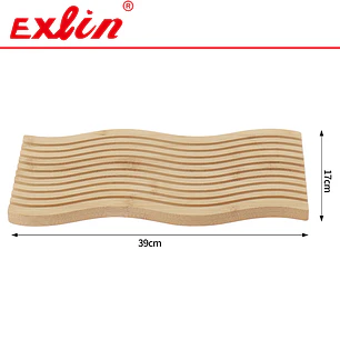 Tabla Posaollas de Bambú Rectangular Ondulada XXL 32x17cm 