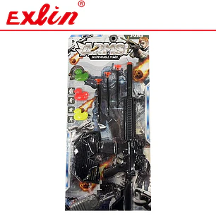 Set de Rifle de Juguete ARMS con Cuchillo de Utilería y Blancos