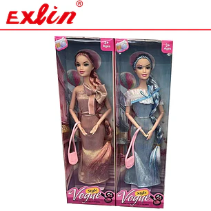 Muñeca de Colección Moda y Elegancia con Trenza Larga 