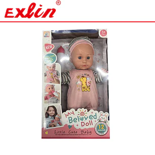 Muñeco Bebé Interactivo con Sonidos y Biberón 