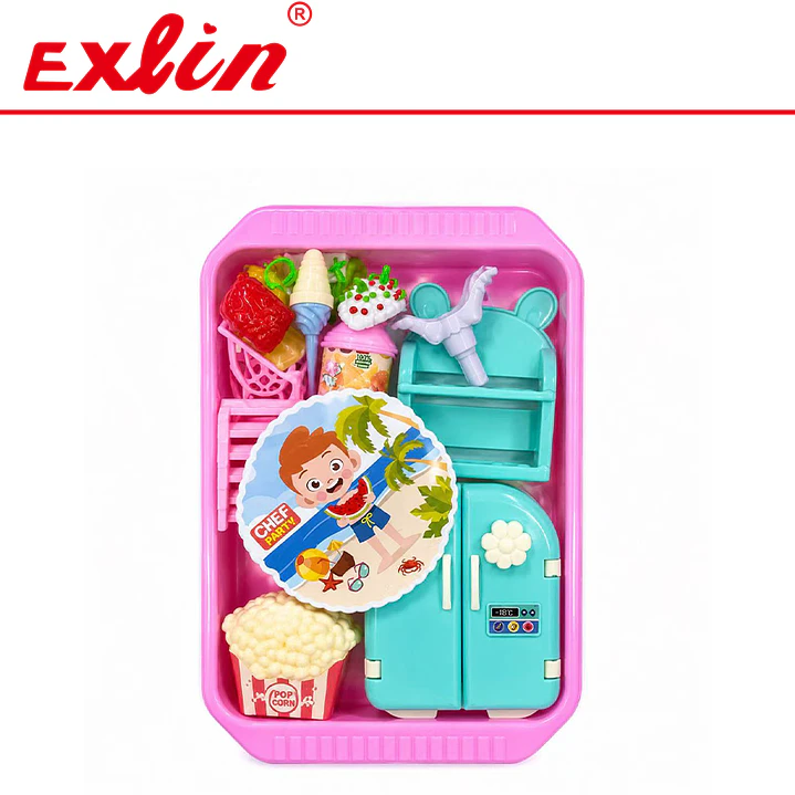 Set de Cocina y Comida de Juguete Infantil con Mini Refrigerador  1