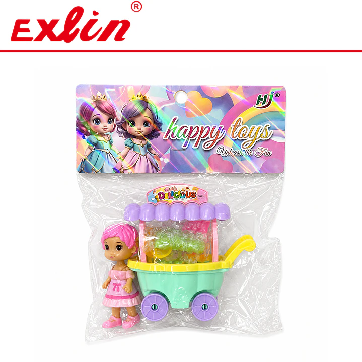 Set de Muñeca Infantil con Carrito de Dulces y Helados  1