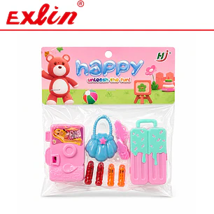 Set de Moda y Viajes Infantil con Mini Maleta, Cámara y Accesorios