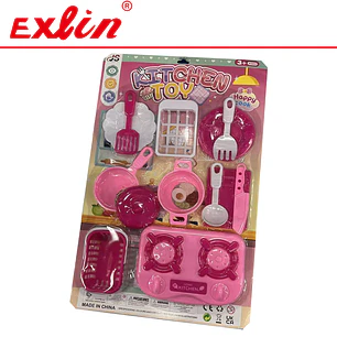 Set de Cocina Infantil con Cocinilla y Utensilios