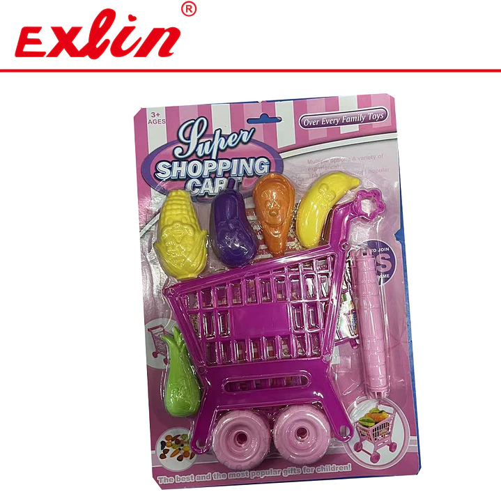 Set de Carro de Supermercado Infantil con Frutas y Verduras  1