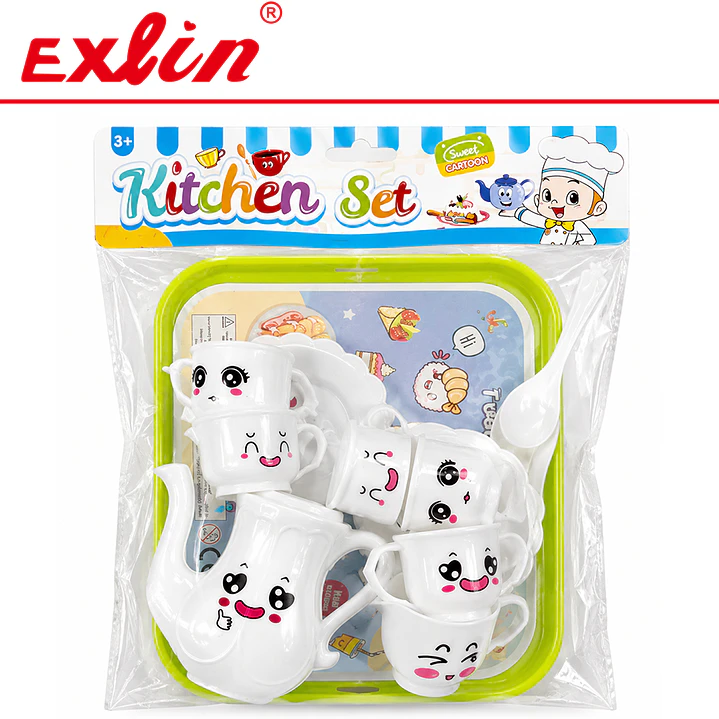 Set de Té Infantil Kawaii con Bandeja y Teterita  1