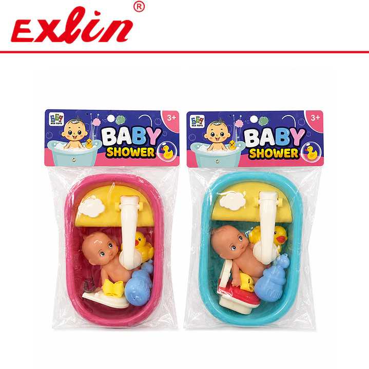 Set de Bañera con Bebé de Juguete y Accesorios  1