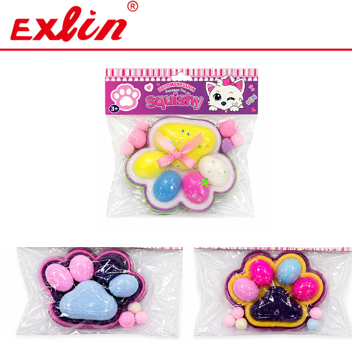Squishy Huella de Gatito con Glitter  1