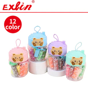 Masa Moldeable Infantil Little Bear 12 Colores en Frasco de Osito con Asa 