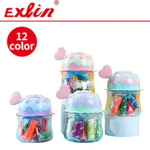 Set de Masa Moldeable Infantil Ice Cream Alcancía 12 Colores en Frasco Helado con Corazón 