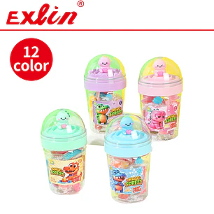 Set de Masa Moldeable Infantil Food Kingdom Adventure 12 Colores en Frasco de Vaso