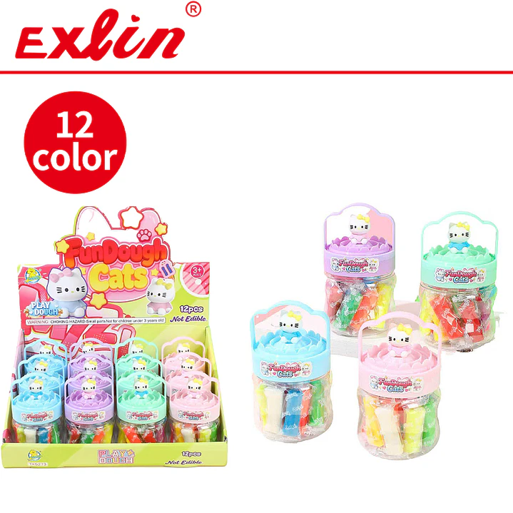 Set de Masa Moldeable Infantil Cute Bear 12 Colores en Frasco de Osito con Asa  1