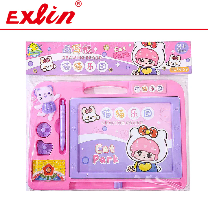 Pizarra Mágica Magnética Infantil Cat Park con Lápiz y Timbres  1