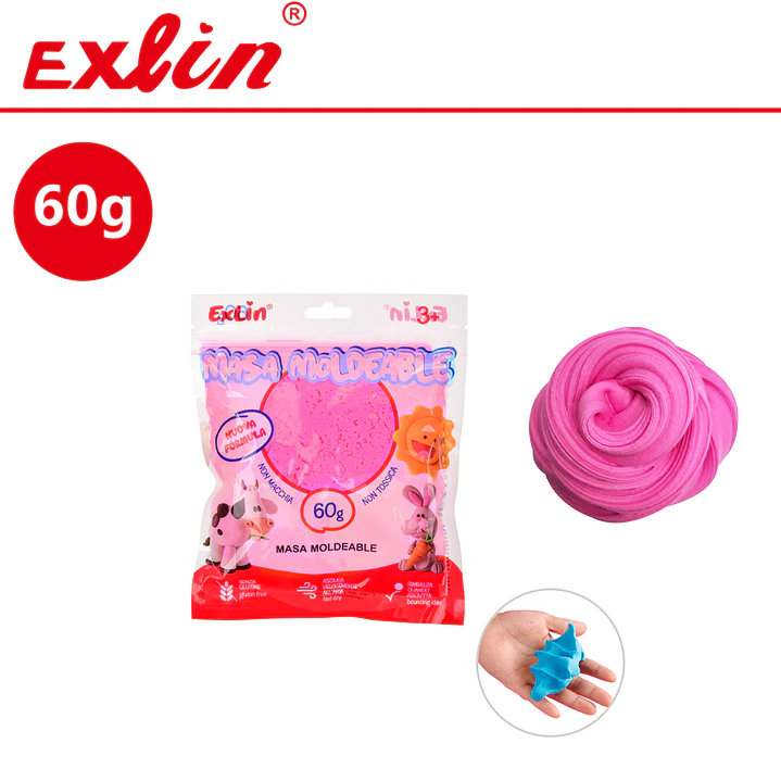 Slime Masa Arcilla Mágica Exlin 60g No Tóxica Colores Variados 3