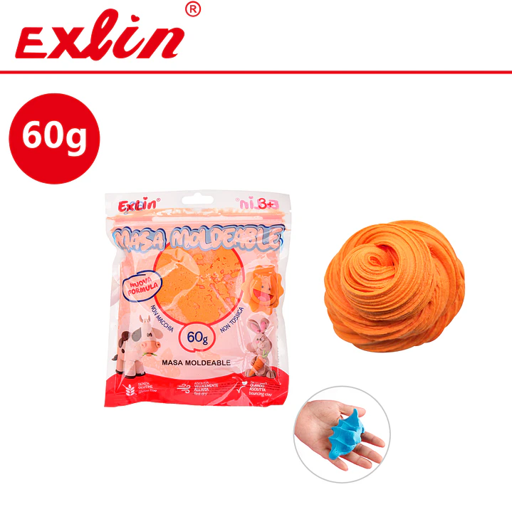 Slime Masa Arcilla Mágica Exlin 60g No Tóxica Colores Variados 9