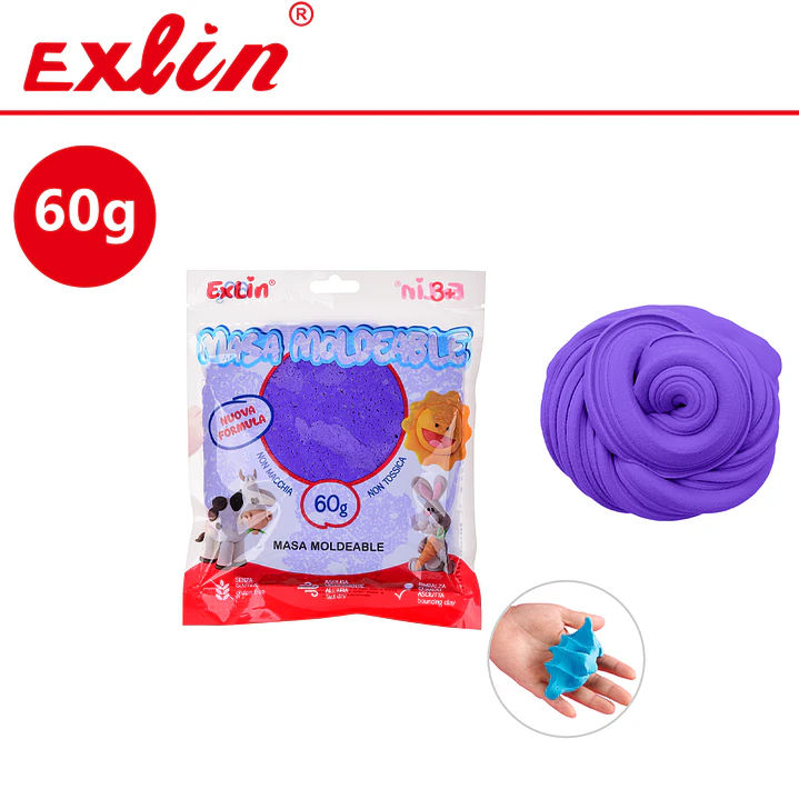 Slime Masa Arcilla Mágica Exlin 60g No Tóxica Colores Variados 10