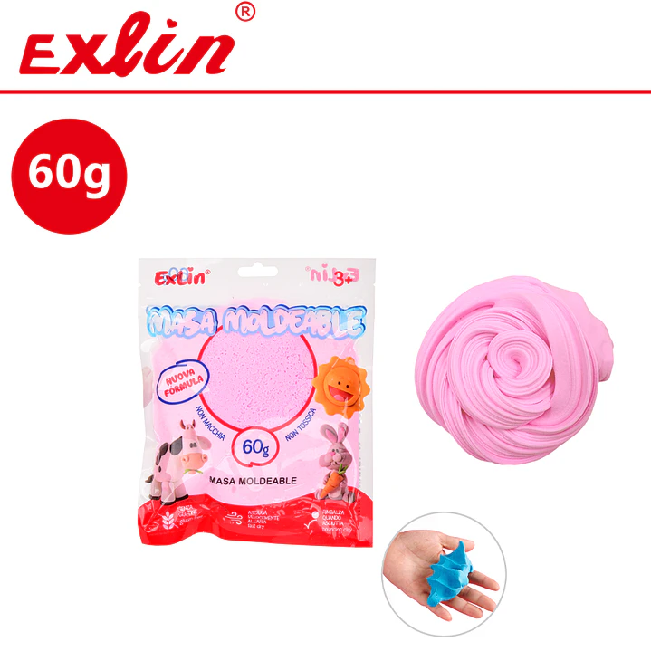 Slime Masa Arcilla Mágica Exlin 60g No Tóxica Colores Variados 11