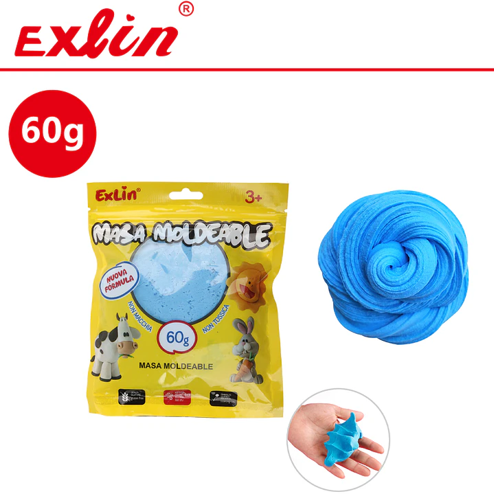 Slime Masa Arcilla Mágica Exlin 60g No Tóxica Colores Variados 12