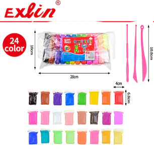 Set de Masa Moldeable Extra Liviana Super Light Clay 24 Colores con Estacas 