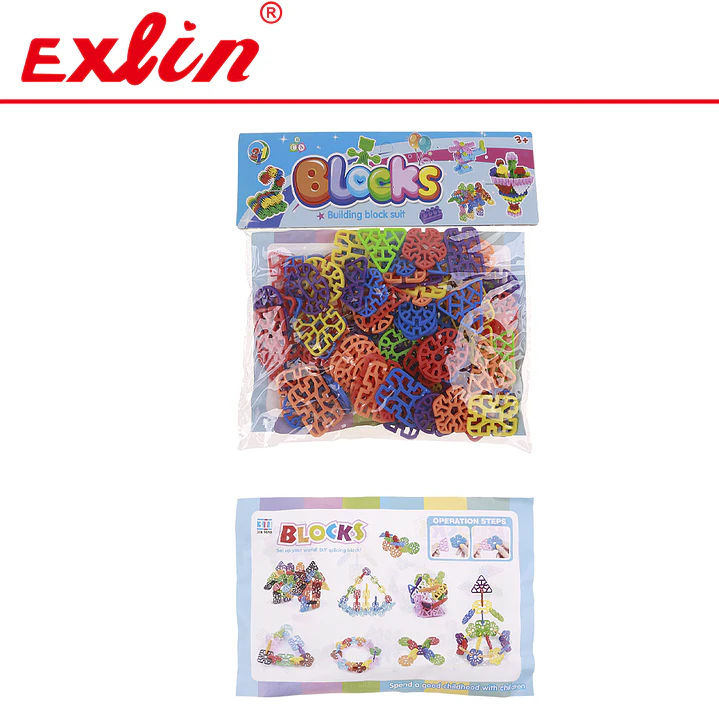 Set de Bloques Encajables Geométricos Infantiles DIY Blocks con Guía  1