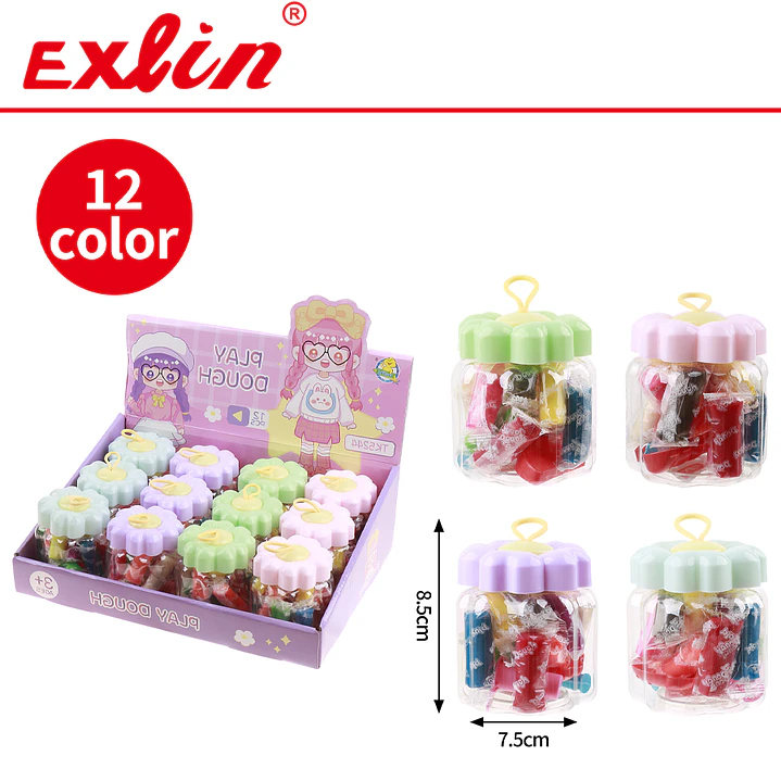 Set de Masa Moldeable Infantil 12 Colores en Frasco Flor  1
