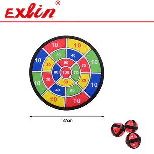Juego de Diana de Puntería Infantil Grande con Pelotas de Velcro 37 cm 