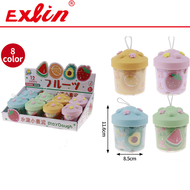 Masa Moldeable Infantil 8 Colores con Moldes en Pote Tapa Flor 1