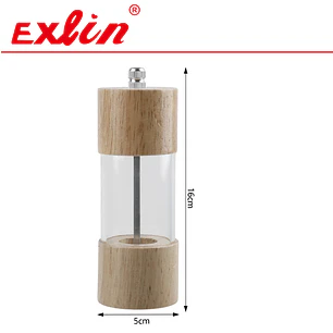 Molinillo de Sal y Pimienta Mixto de Madera y Acrílico (16 cm) 