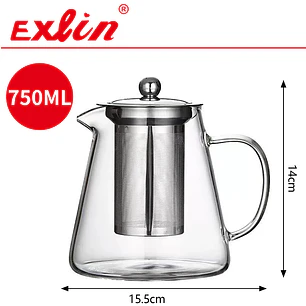 Tetera de Vidrio Borosilicato con Infusor de Acero Inoxidable 