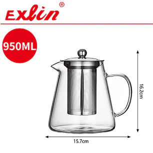 Tetera Grande de Vidrio Borosilicato con Infusor de Acero Inoxidable 