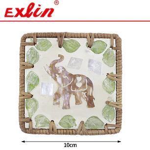 Set de Posavasos / Posaplatos de Madera de Bambú con Soporte