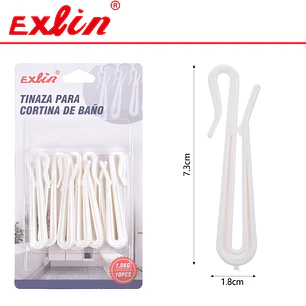 Ganchos para Cortina de Baño Blancos de Pinza Exlin 