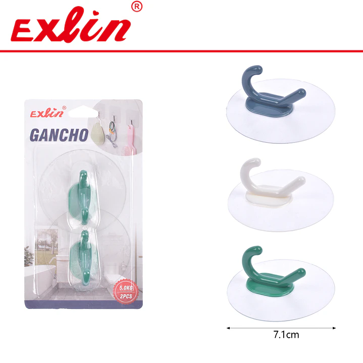 Ganchos Adhesivos Dobles de Alta Carga Exlin 1