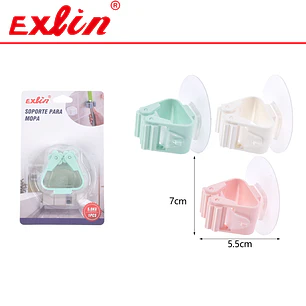 Soporte Adhesivo Individual para Mopa y Escoba Exlin