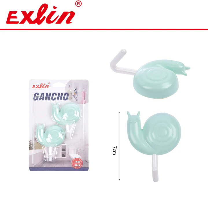 Ganchos Adhesivos Decorativos Diseño Caracol Exlin 1
