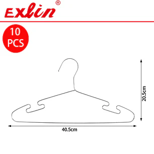 Set de 10 Colgadores de Ropa Metálicos de Acero Inoxidable