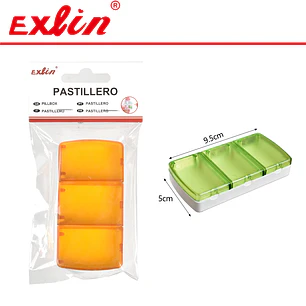 Pastillero Organizador Rectangular de 3 Compartimentos 