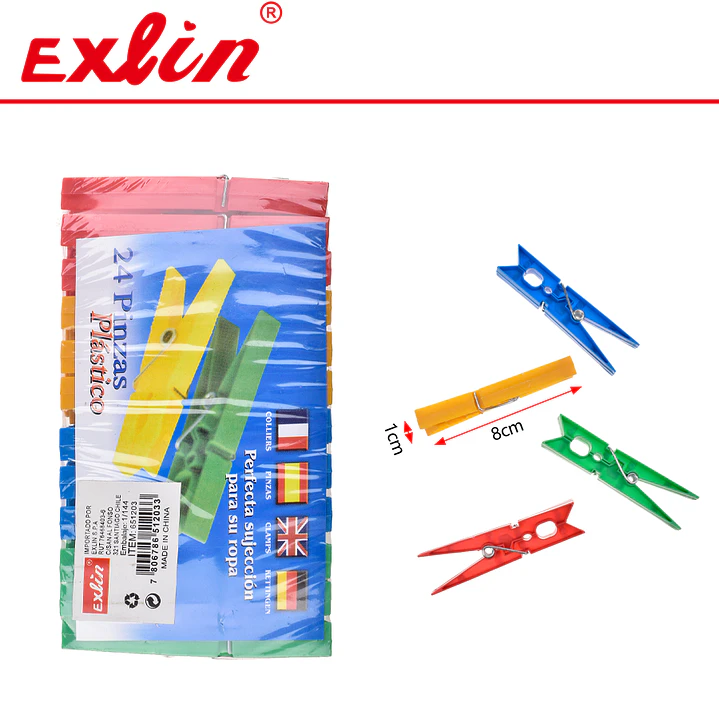 Pack 24 Pinzas Plásticas para Ropa 1