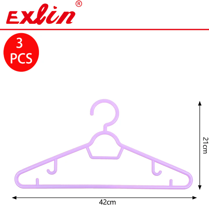 Set de 3 Colgadores de Ropa Plásticos  1