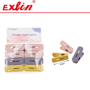 Pack de 8 Perritos de Ropa Plásticos Multiuso 